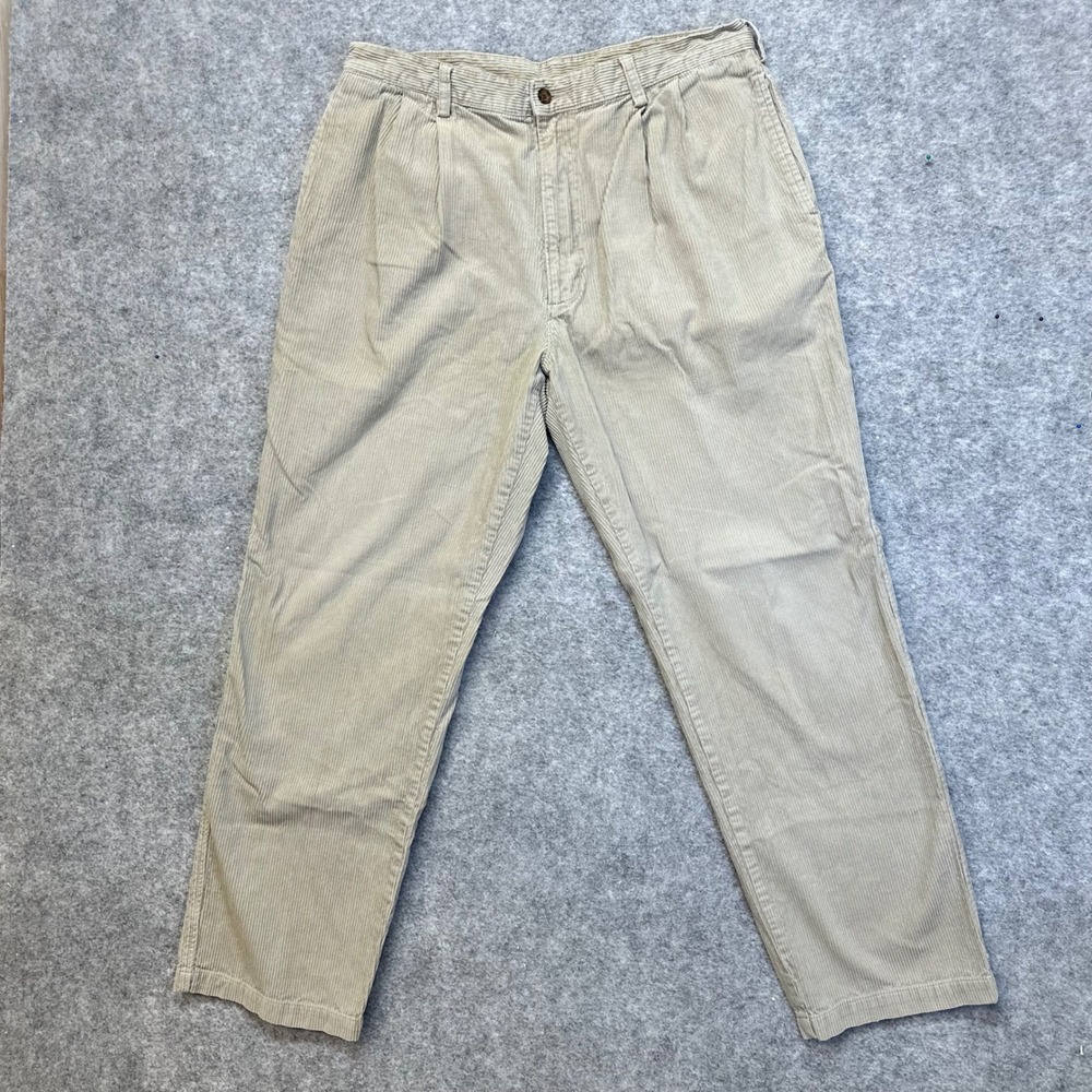 Vintage Woolrich Corduroy Pants Mens 34x31 Tan Pleated Straight Leg Heritage